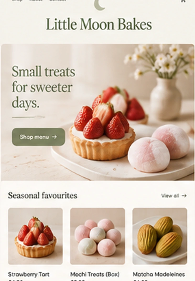 Little Moon Bakes storefront design