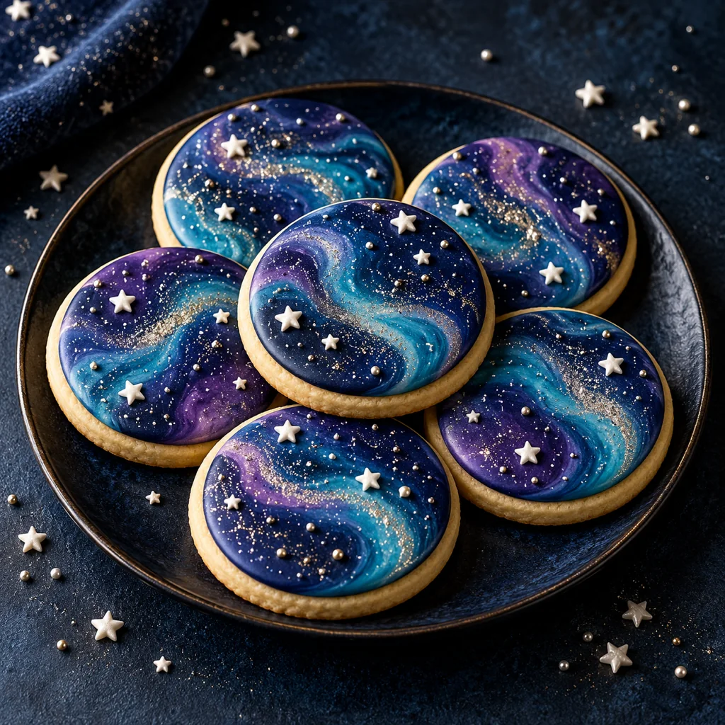 Galaxy swirl cookies