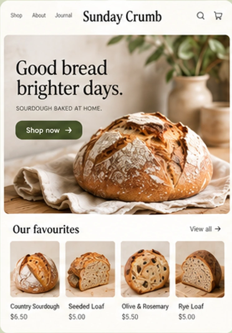 Sunday Crumb storefront design